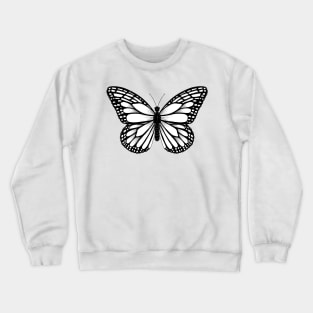 Monarch Butterfly - Black and White Crewneck Sweatshirt